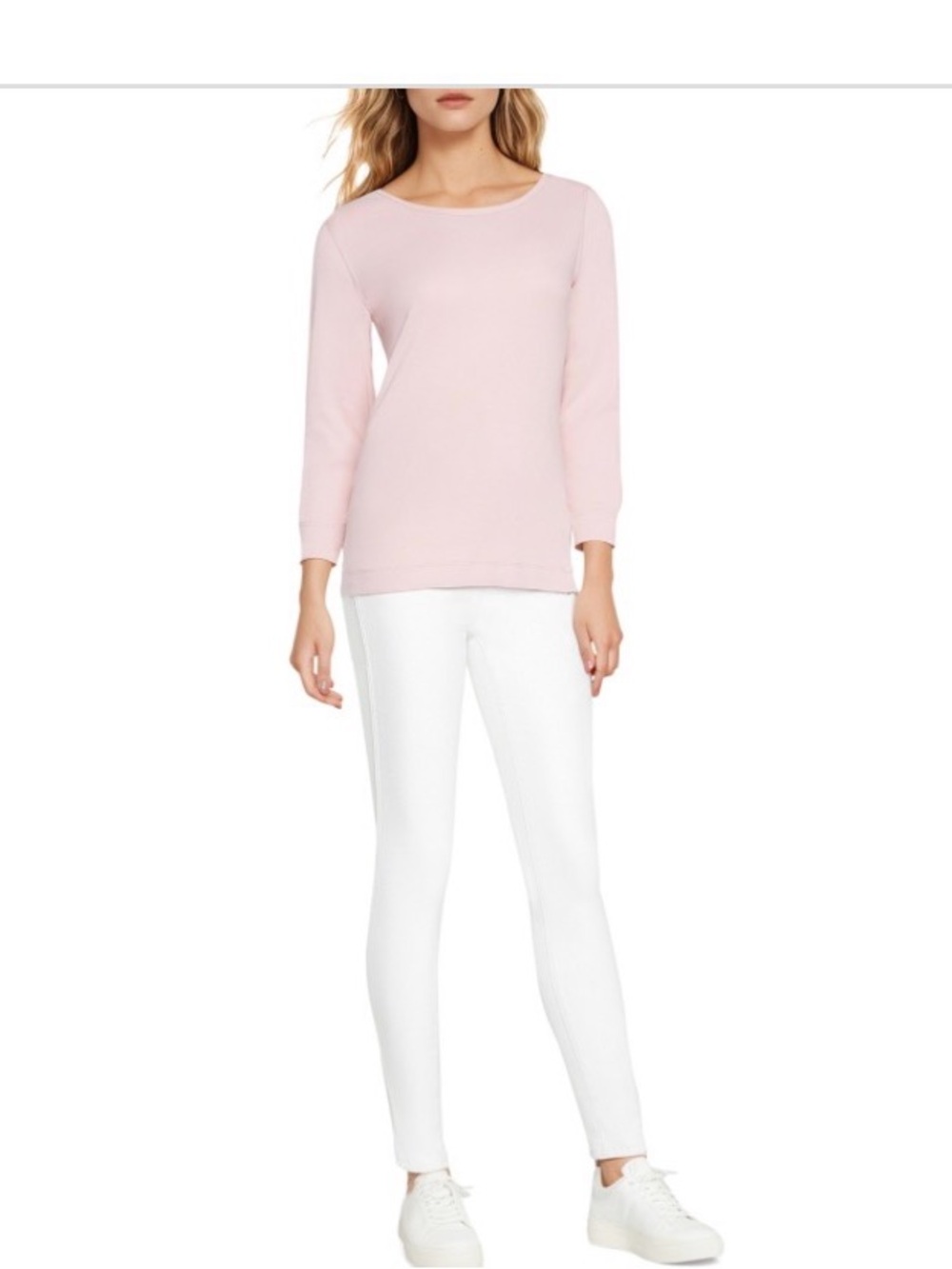 Three Dots Women's Boat-Neck 3/4-Sleeve T-Shirt